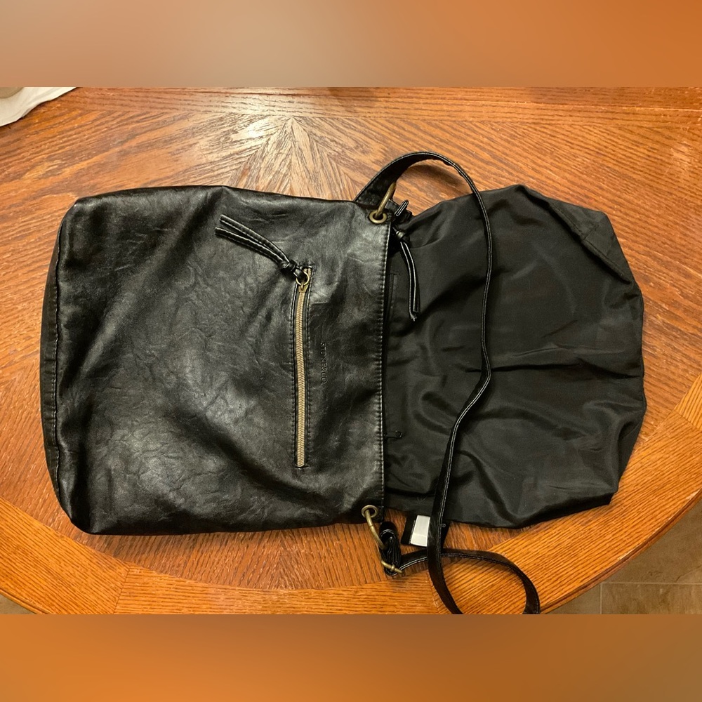 Stone & Company Gold Hardware Durable Leather Look Multi Zipper Crossbody Bag! - Picture 12 of 16